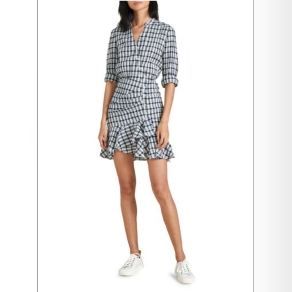 Veronica Beard Jeans Sherry Plaid Wrap Shirt dress. Size M - Picture 2 of 10